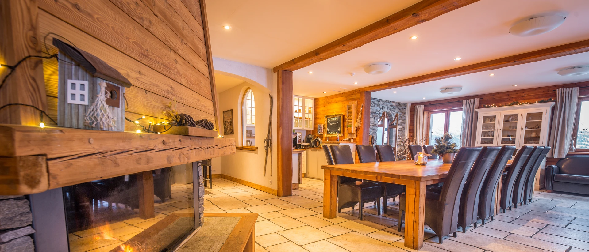 Large living room with fire place